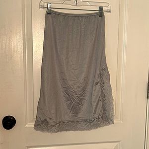 Light Gray Slip Skirt Cottage core Lace